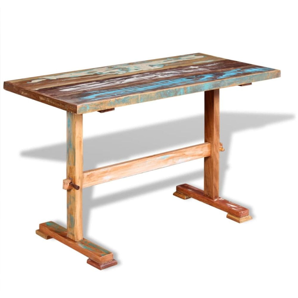 Petromila vidaXL Jedálenský stôl s podstolinou, recyklovaný masív 120x58x78 cm